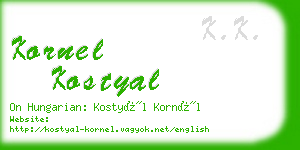 kornel kostyal business card